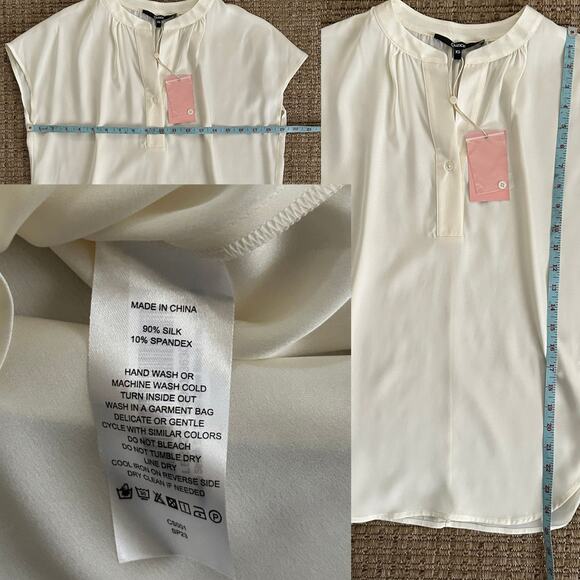NWT Quince Ivory Silk Blend Cap Sleeve Blouse – XS - Picture 6 of 6
